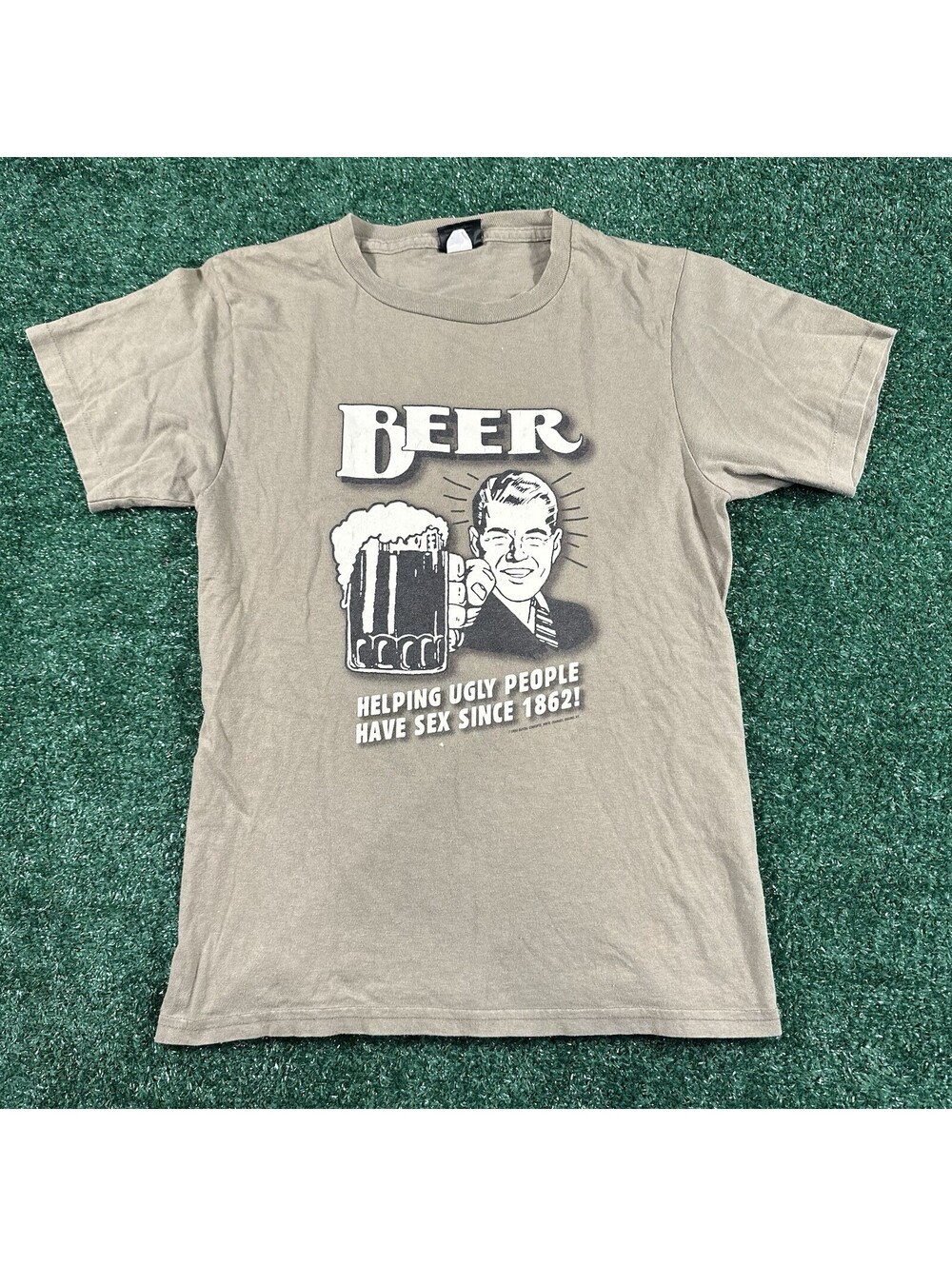 Vtg Beer Parody Tee 90s cotton Small Single Stitch Funny